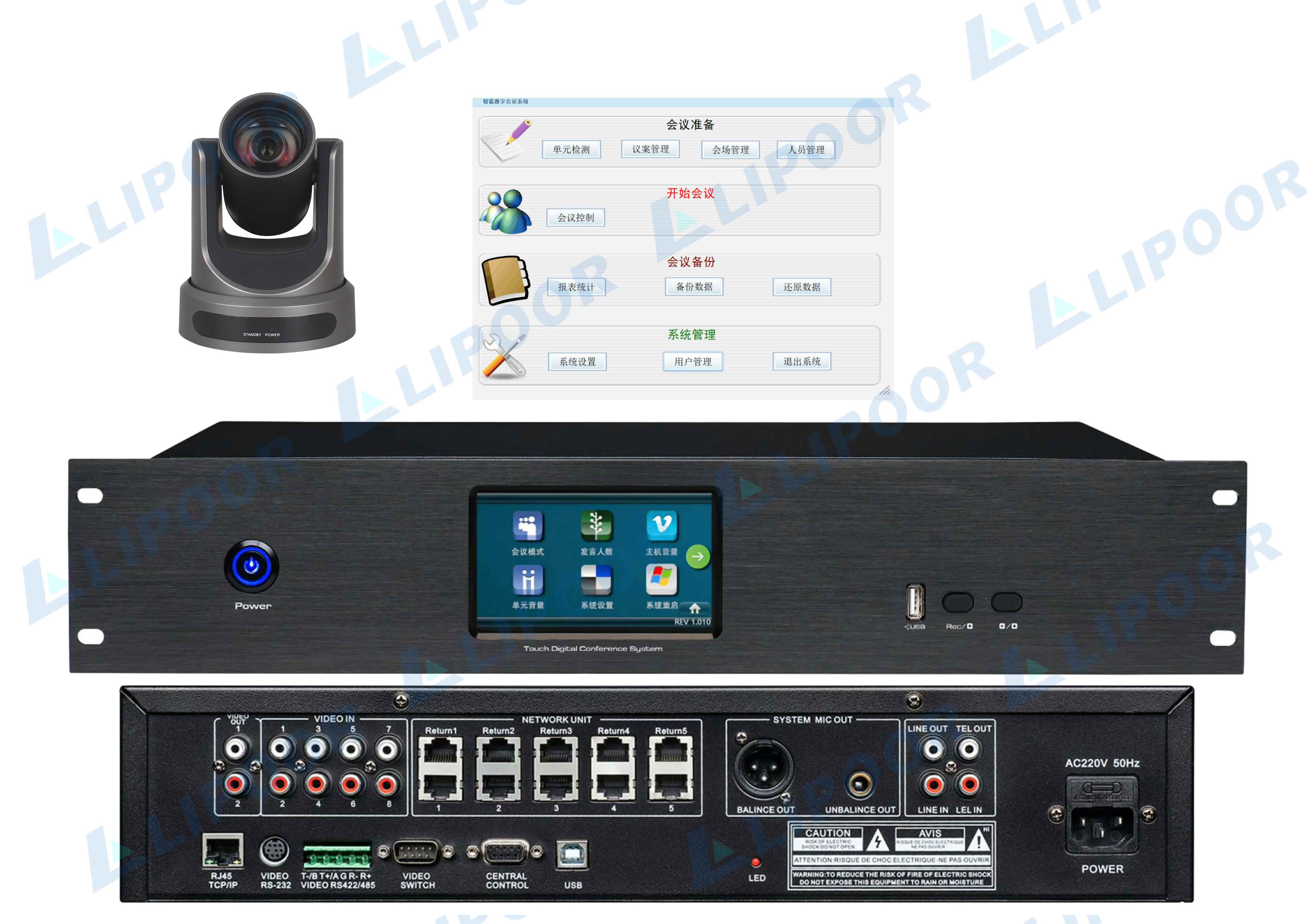 LP7700M-RJV RJ45全彩触摸屏网传视像讨论主机