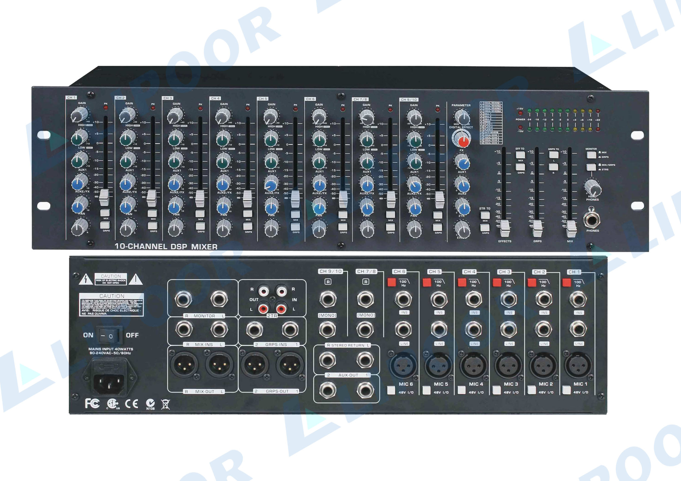 MT10FX 2编组机架式十路调音台（3U）
