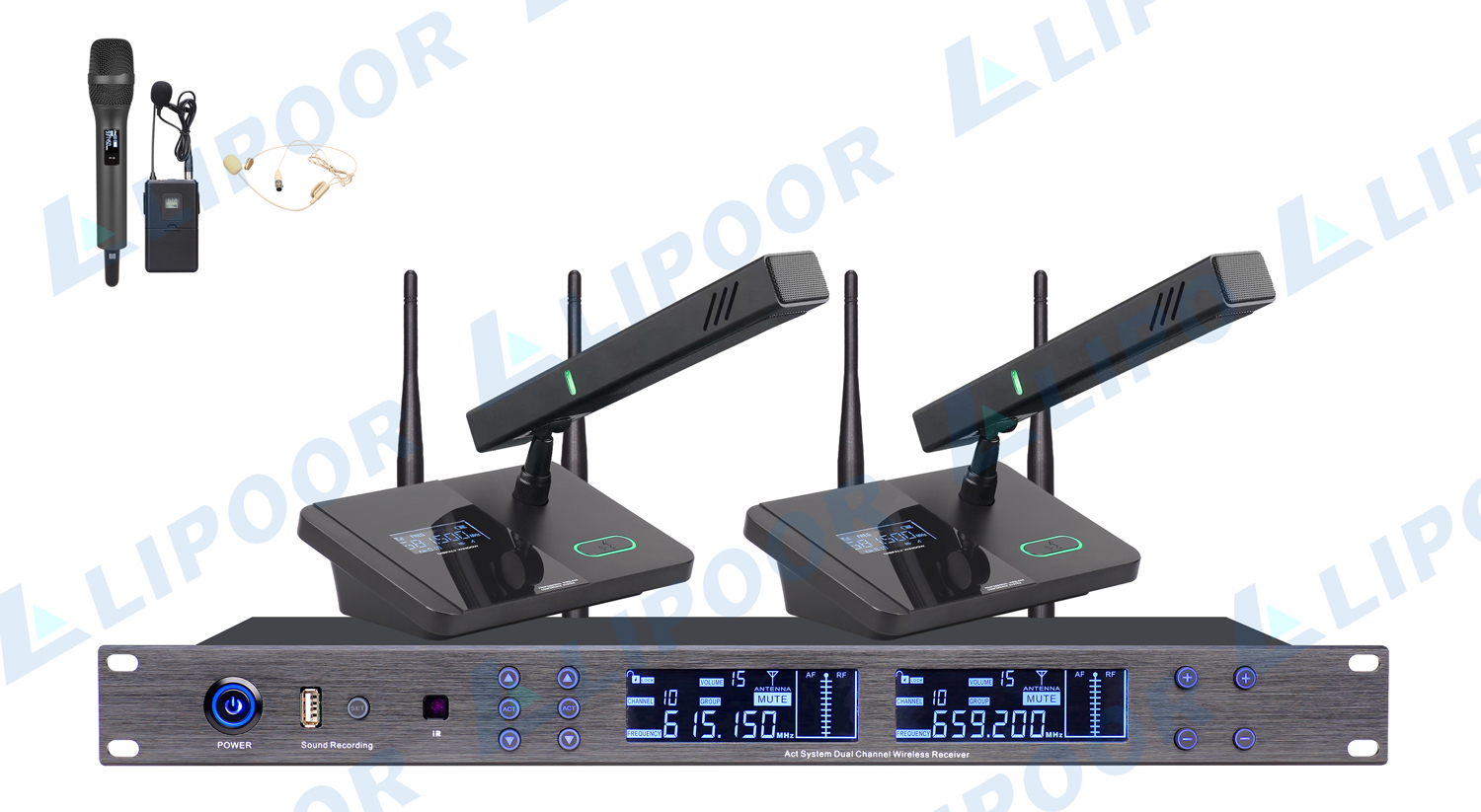UW-8602 UHF无线会议一拖二